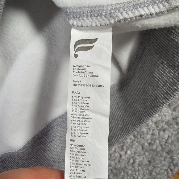 Fabletics Mens Sweater XL Gray Go To Crew Pullover Long Sleeve Spellout - Picture 5 of 10